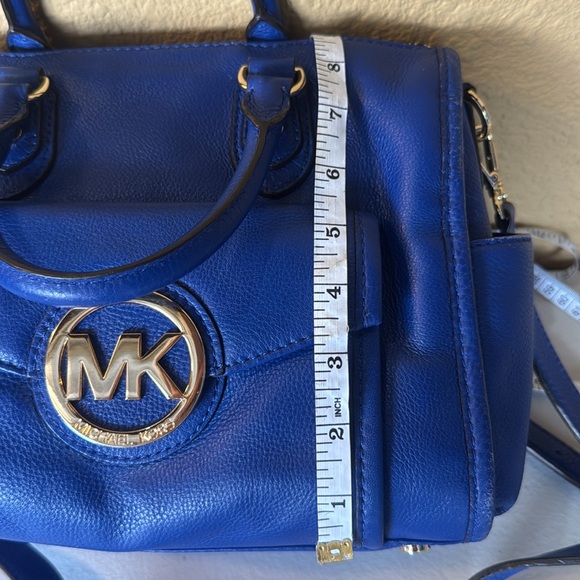 MICHAEL KORS BLUE LEATHER SATCHEL PURSE HANDBAG . - Picture 12 of 12
